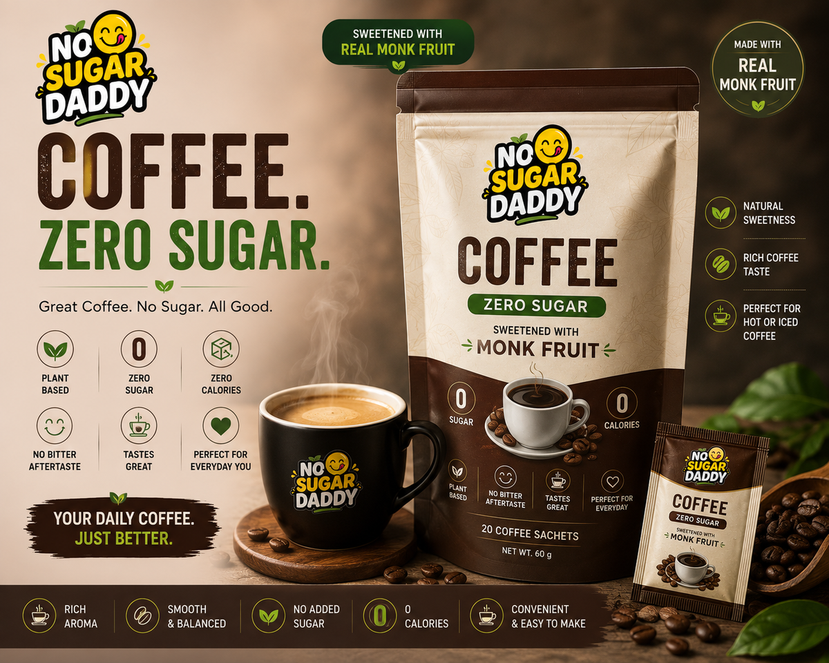 No Sugar Daddy Coffee – Zero Sugar, Sweetened with Monk Fruit